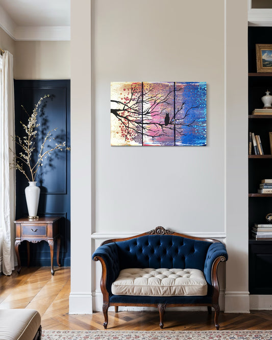 Independent Piece: “Nocturnal Veil” (Three 24x12 panels)