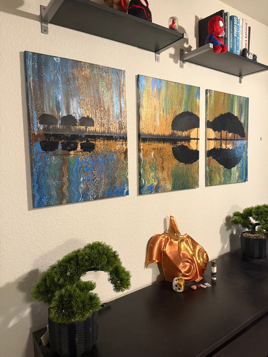 Independent Piece: “Song of the Horizon” (Three 24x18 panels)
