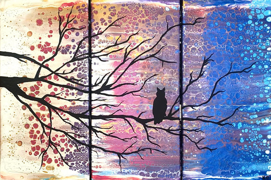 Independent Piece: “Nocturnal Veil” (Three 24x12 panels)